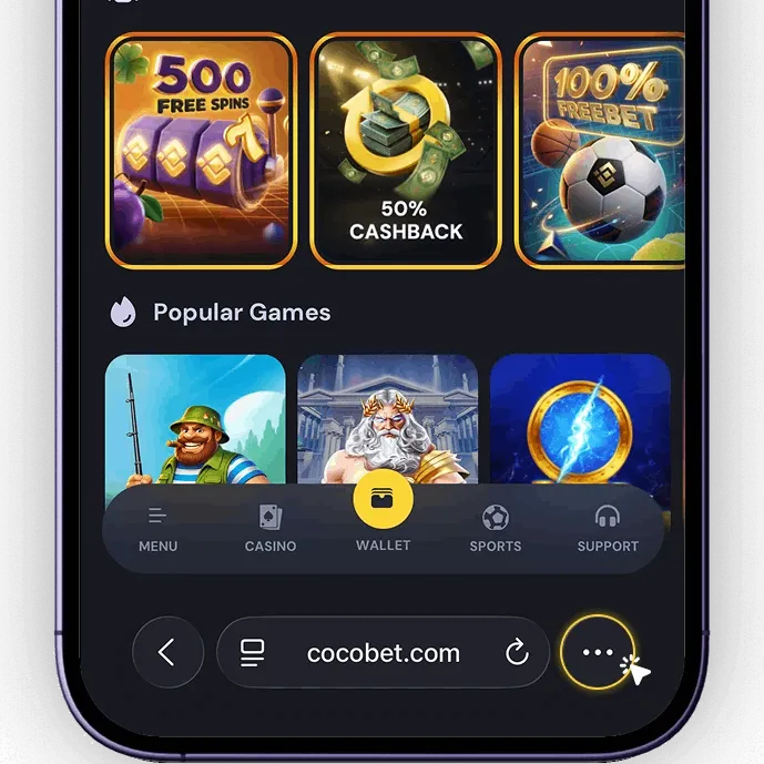 Ouvrez le site Cocobet dans Safari.